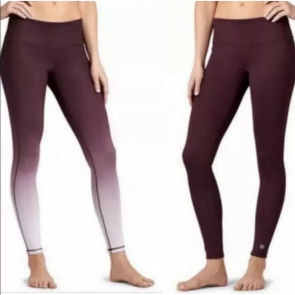Athleta reversible maroon leggings